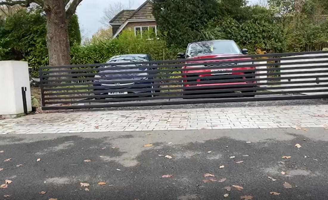 Electric gate providing security for cars