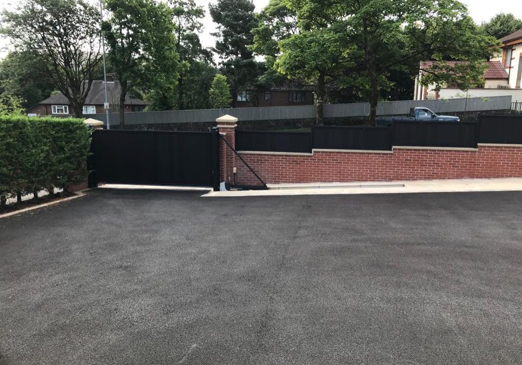 Black gate and railings for house security